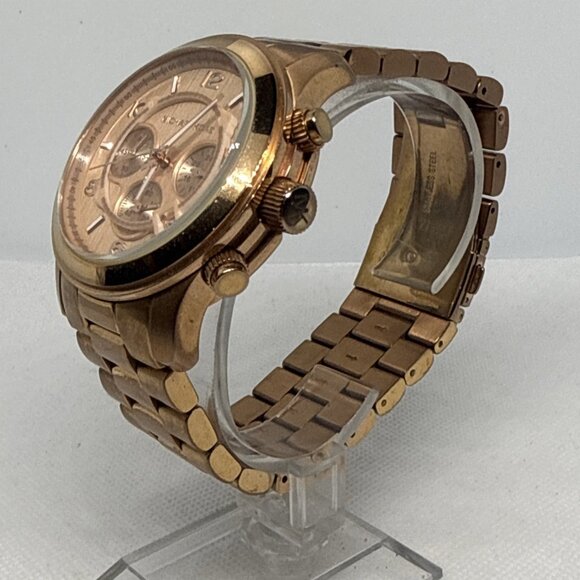 Michael Kors Runway Chronograph Rose Gold-Tone Stainless Steel MK8096 45mm - Picture 3 of 16